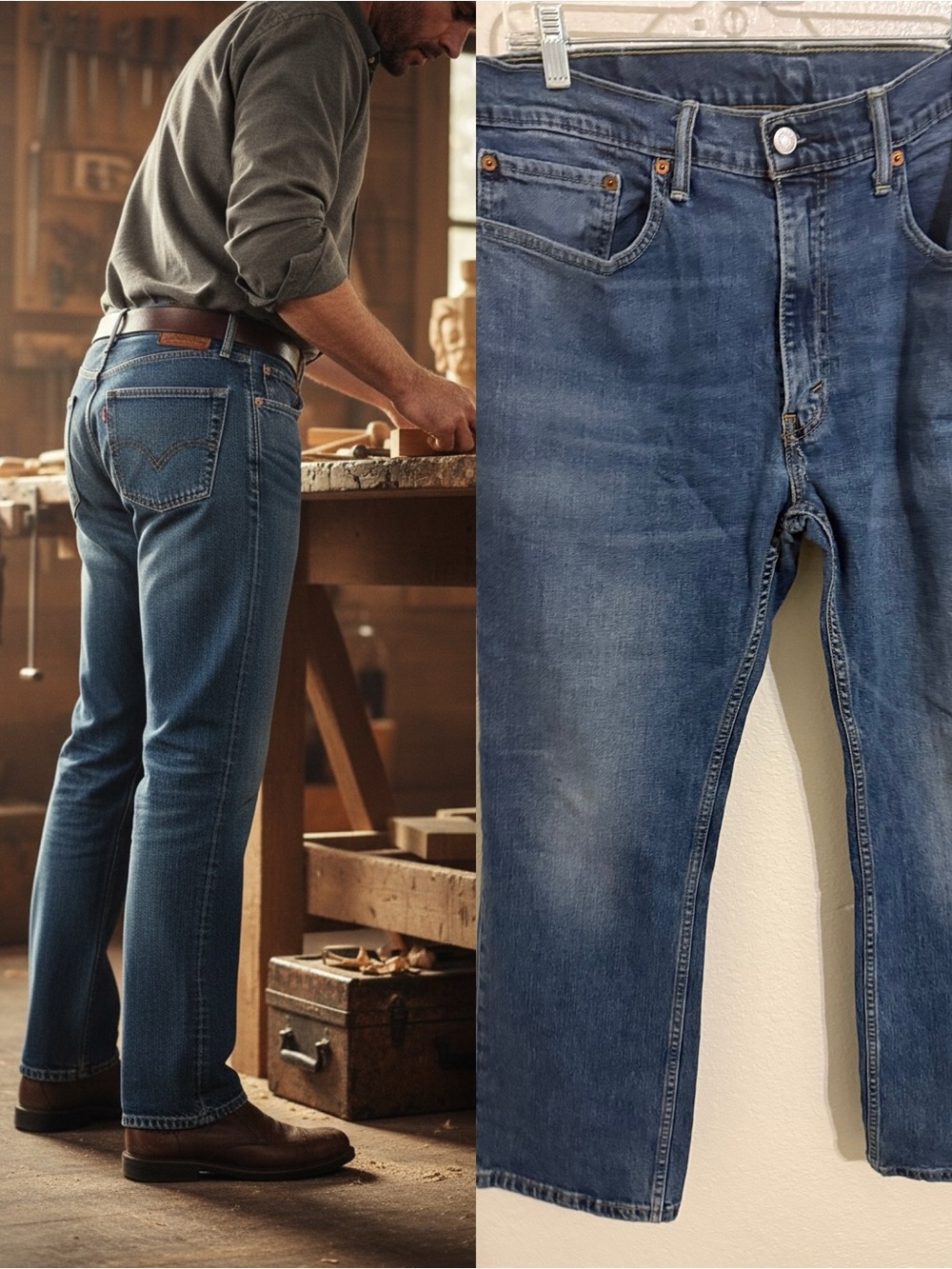 Levi’s 559 Men’s Relaxed Straight Jeans 36x30 Blue Denim Workwear